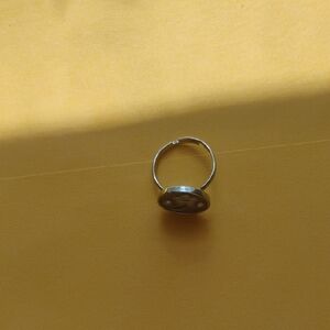 Silver Button Ring